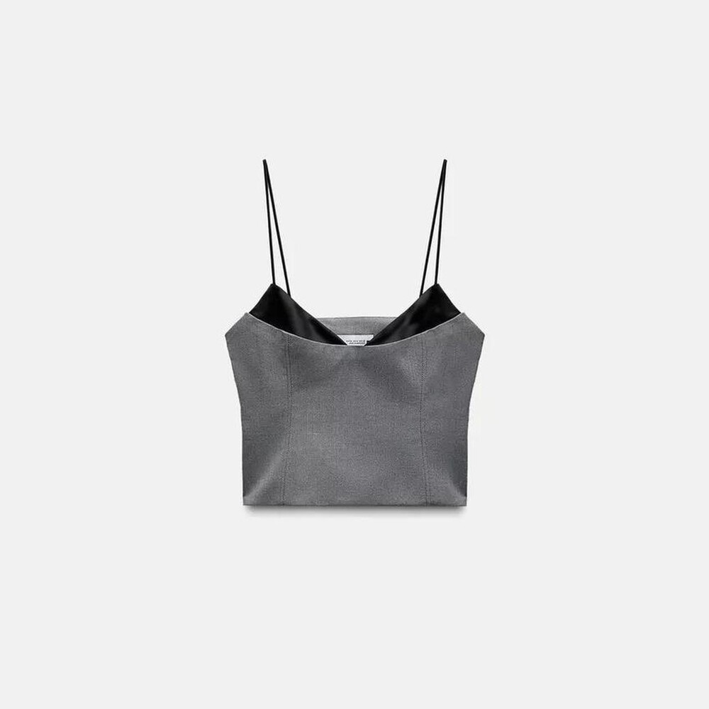 Zara Women's Grey Crop-top